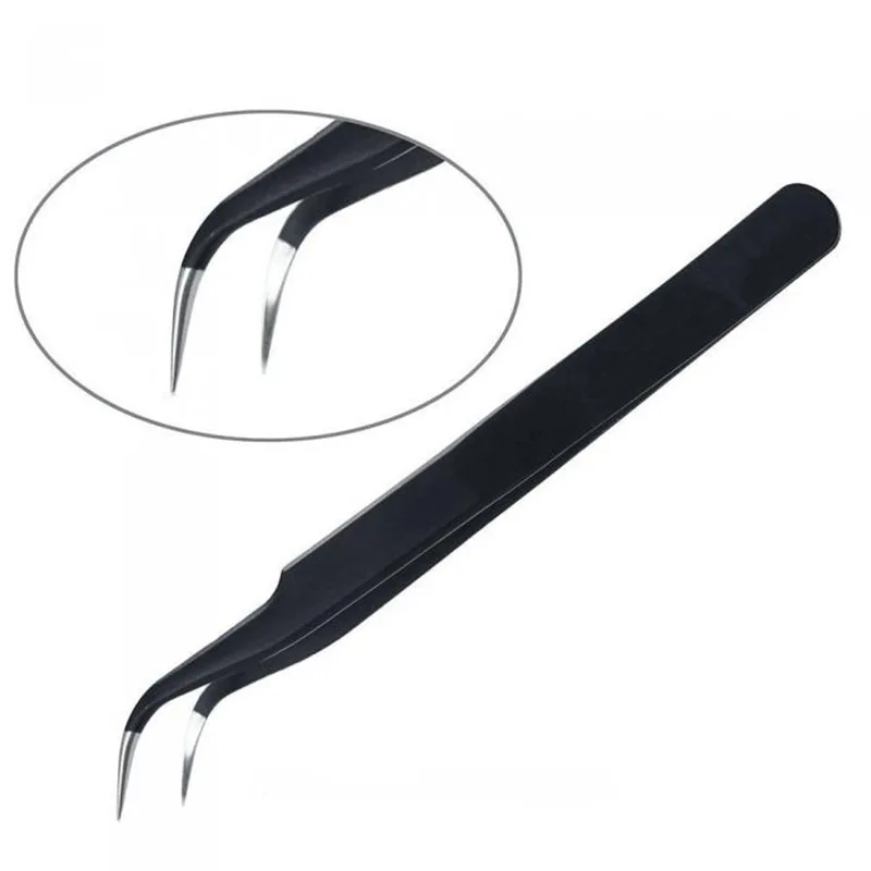 Wholesale Stainless Steel Pointed 9-piece Set Anti-static Beauty Tweezers Set Nail Tools Pointed Tweezers