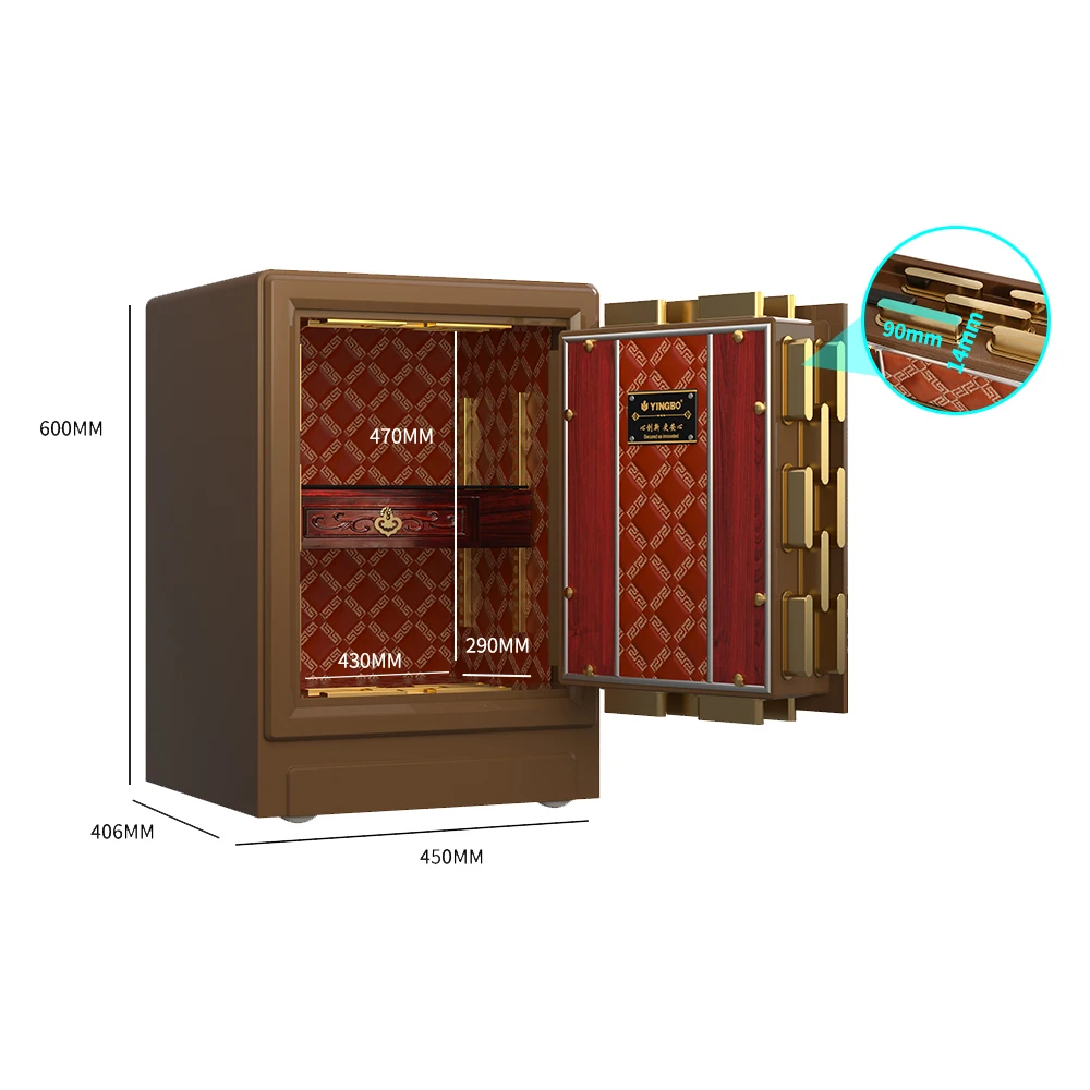 YINGBO fingerprint &password electronic home luxury safe box