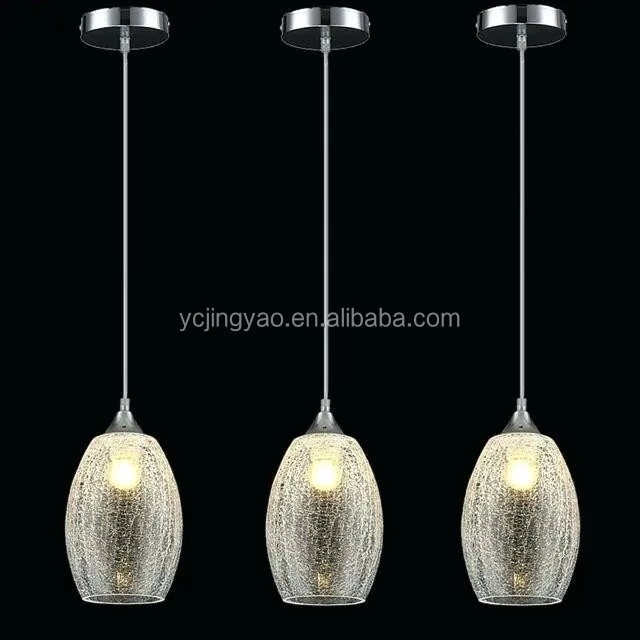 Replacement Transparent Crackle Glass Pendant Lighting Shade Lamp Cover for Light Fixtures