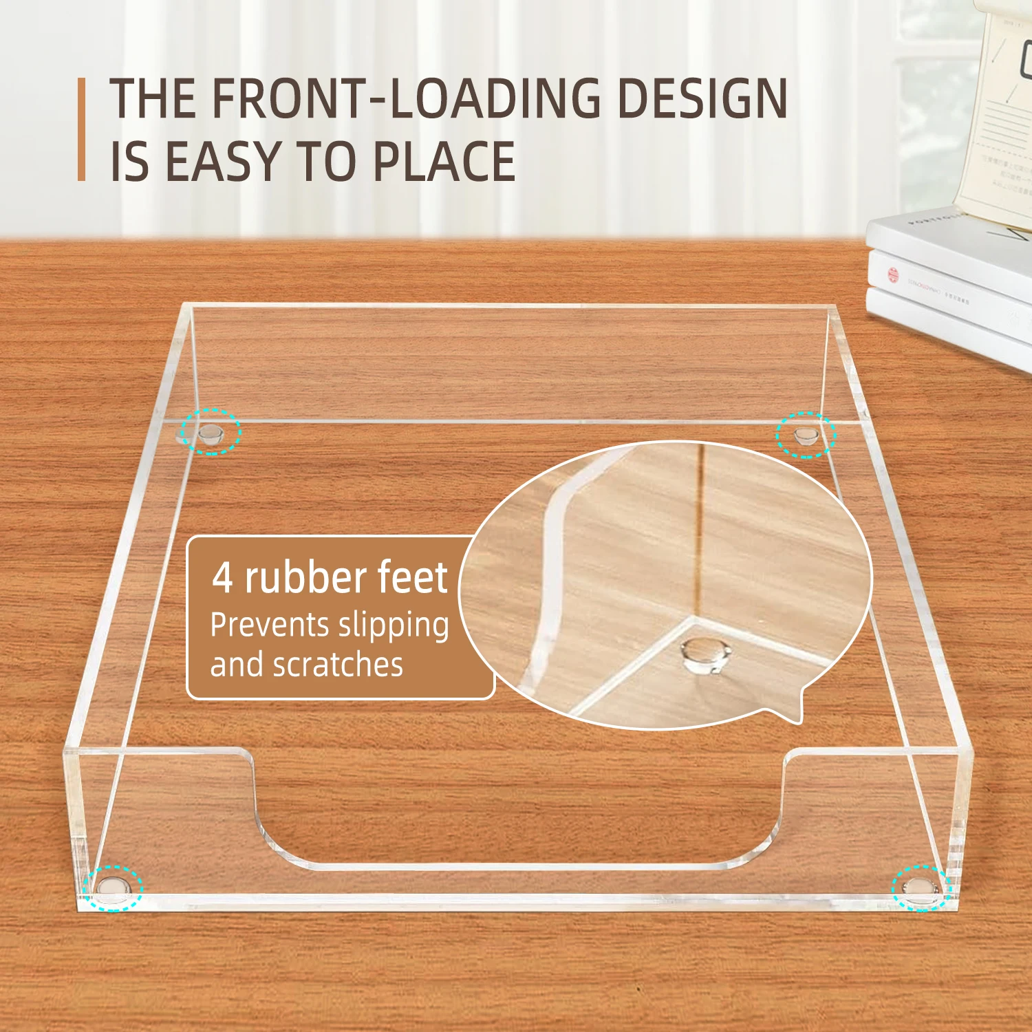 Acrylic Clear Letter Tray Desk Organizer for Paper Documents Files Stationery-Storage Bin for Magazines Folders Notebooks