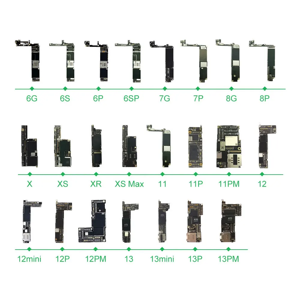 All original series logic board unlocked mainboard for iphone 6 7 8 x xs xr 11 12 13 14 p plus pro max mini motherboard stock