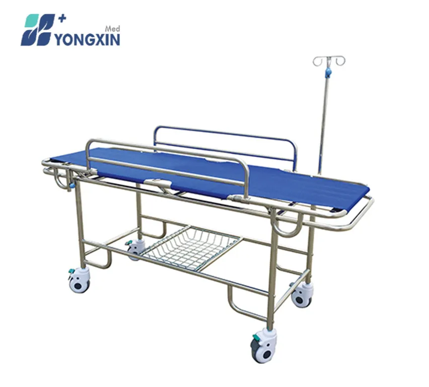 Factory Order YX-4 CE ISO Hospital Trolley Patient Trolley Steel stretcher trolley