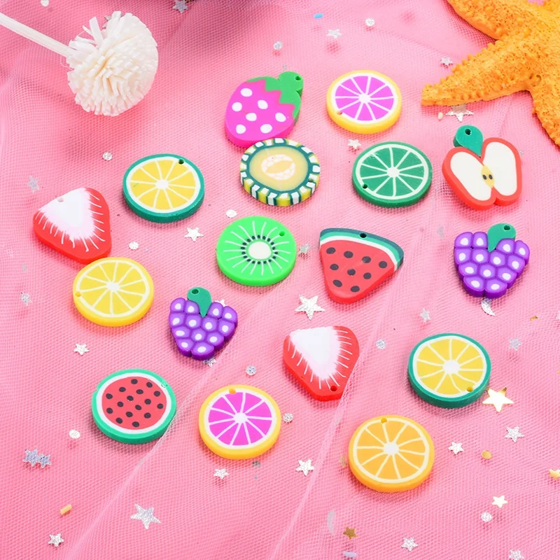 polymer clay Fruit Slices  Nail Art Slice Decorations Clay  Assorted Fruit Flower Slice Pattern Decor  Colorful DIY Decoration