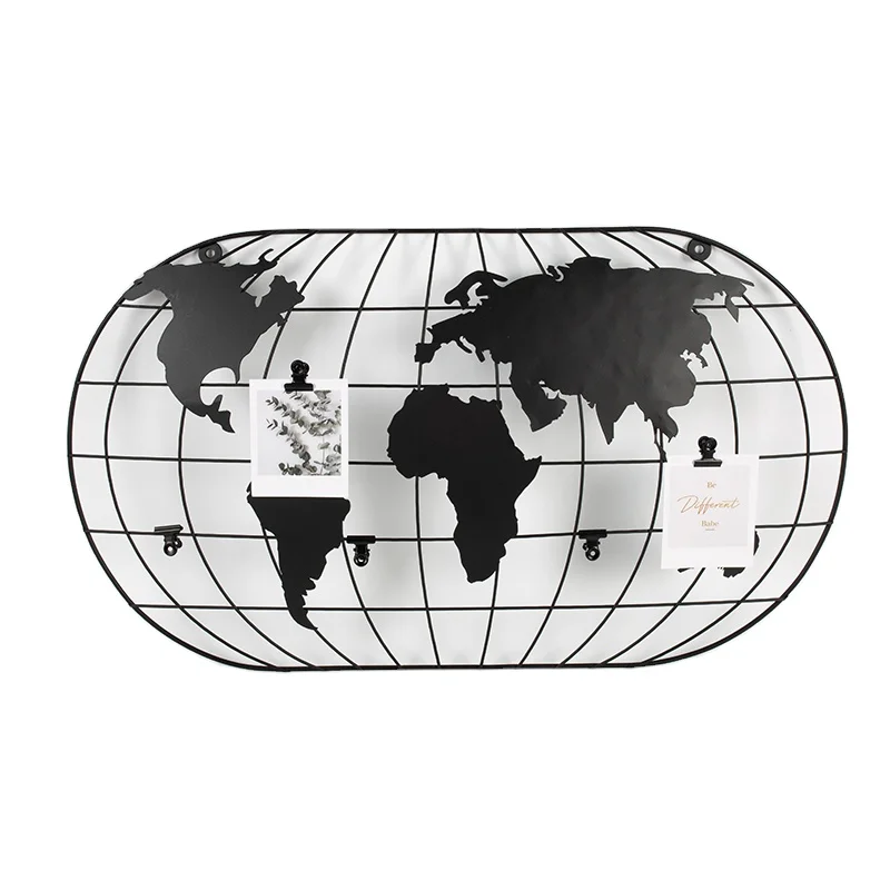 Office Store Home Decorative Creative Stereoscopic Wall Mounted  Art World Map Metal Wall Decor