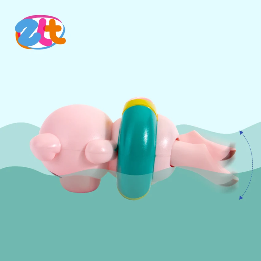 Новый дизайн мультфильм плавательный свинья Ванна игрушка для