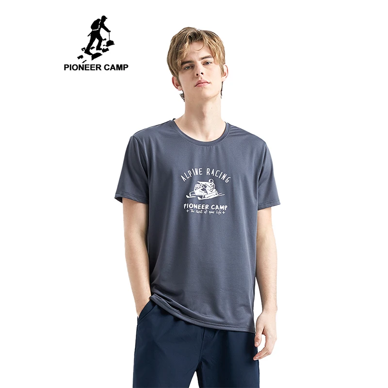 men quick-drying Sport running Casual t-shirt with a pattern Fitness mesh moisture wicking short sleeve male t-shirt