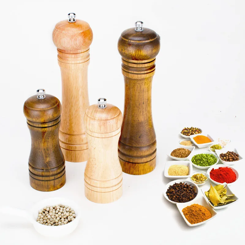Salt and Pepper Grinder Set, Pepper Mill Kit Manual Wooden Rotor with Adjustable Coarseness, Tableware Gifts