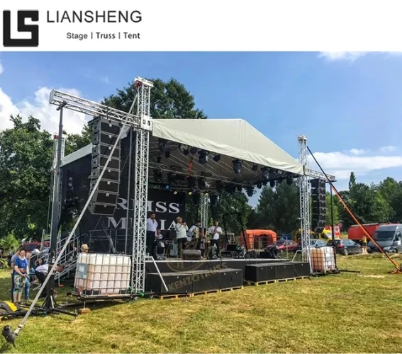 Outdoor Aluminum Truss System For Hanging Speakers With telescopic portable stage platform