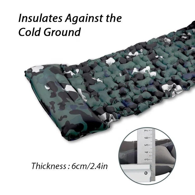 Outdoor Hiking Ultralight TPU Sleeping Air Pad lightweight camping mat inflating bone shape sleeping pad with pillow