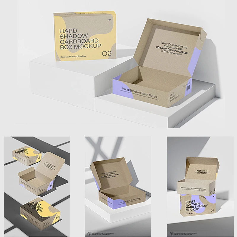 Custom Logo Printed Flat pack Paper Packaging Box Corrugated Carton Cardboard Die Cut Folding Kraft Mailer Shipping Mailing Box