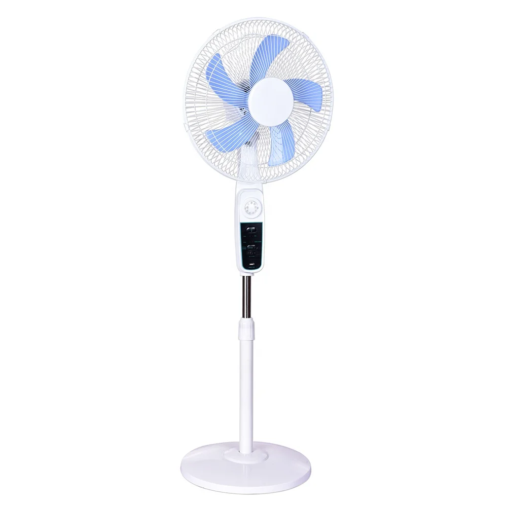 Solar Power System Home Remote Control 16 Inch AC DC Charging Floor Fan With USB Charging Port