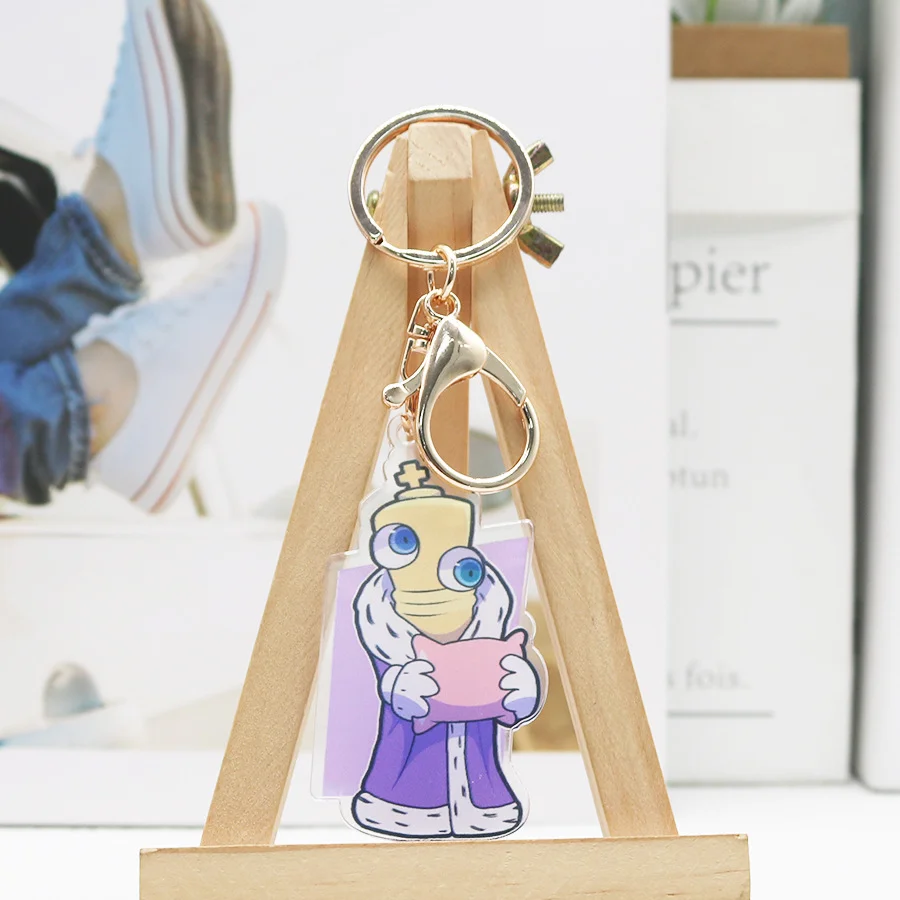 Promotional Custom sublimation Acrylic charm Key Holder Plastic Key Chain anime Keychain Ring