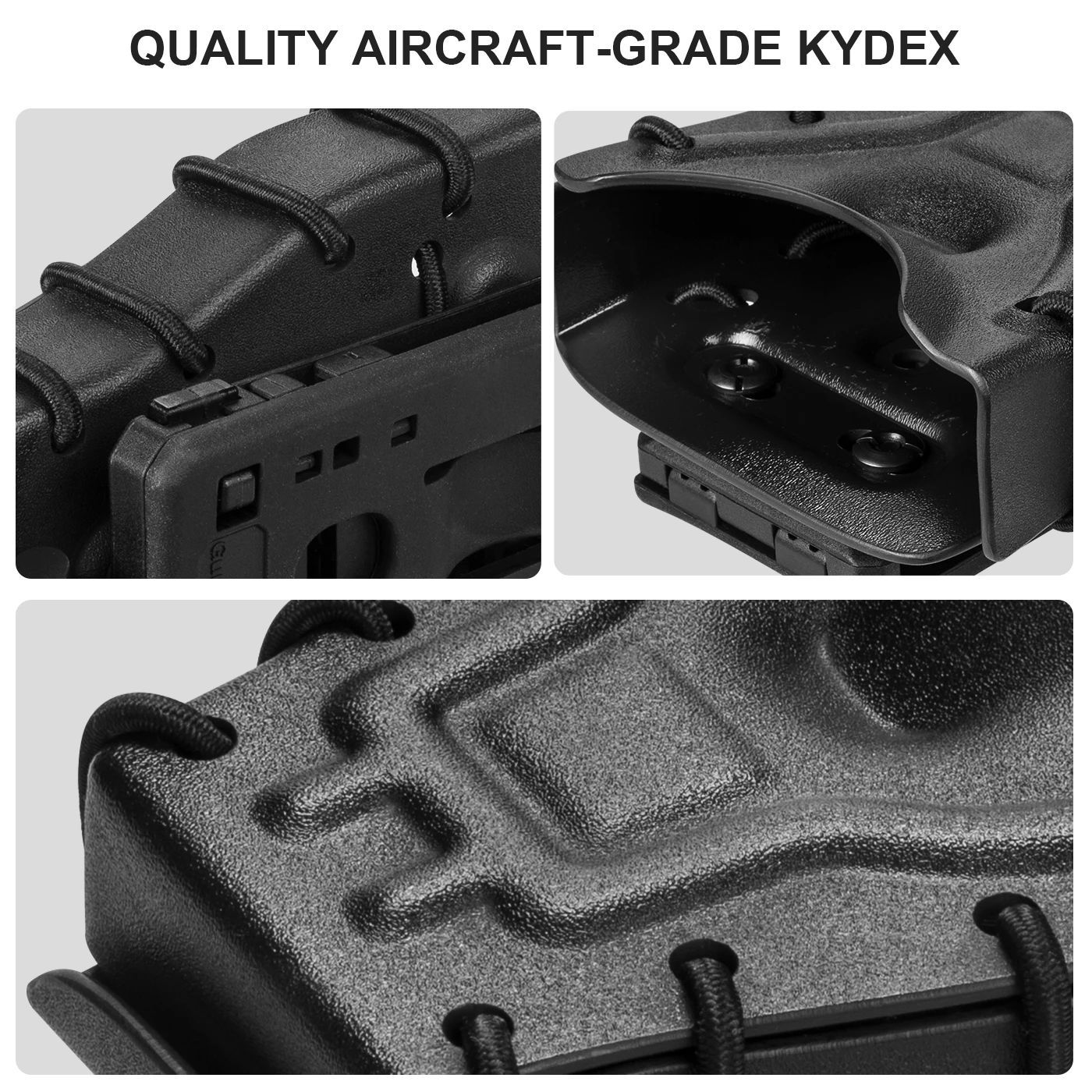 Gun&Flower Universal Kydex Handcuff Case Fits Hinged or Chain Handcuffs  Tactical Equipment Black