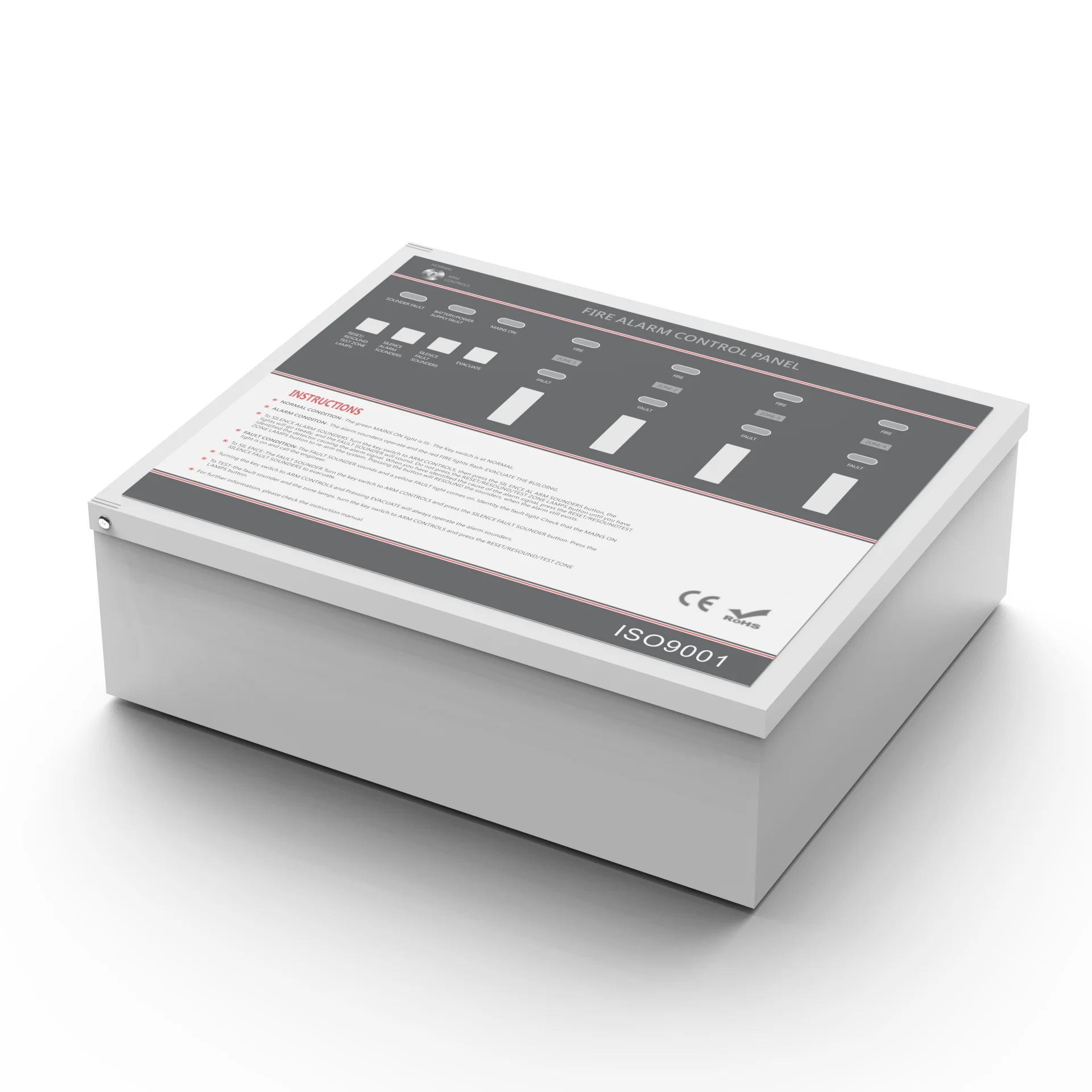 15 year EN Approval Shenzhen Factory 4 zones Conventional Fire Alarm Control Panel manufacture for fire fighting systems