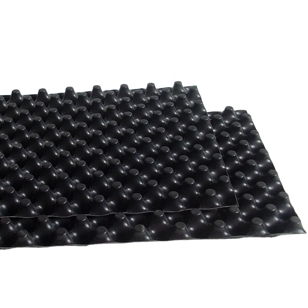 HDPE double side dimple prefabricated composite geodrain plastic drainage board green roof  sheet strip