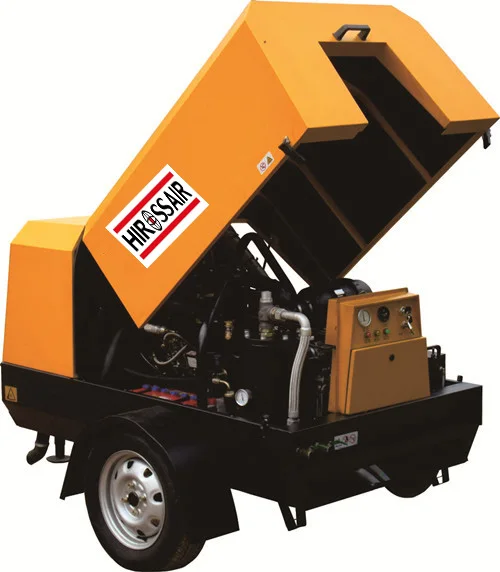 Best sale diesel air compressor with pipe tank diesel screw automobile portable 220v dc 24v air compressor