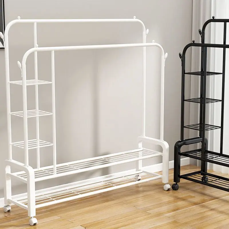 New Arrival Metal multifunction Double black white Clothes Drying Rack Durable Clothes Rack Hanger Drying For Sale