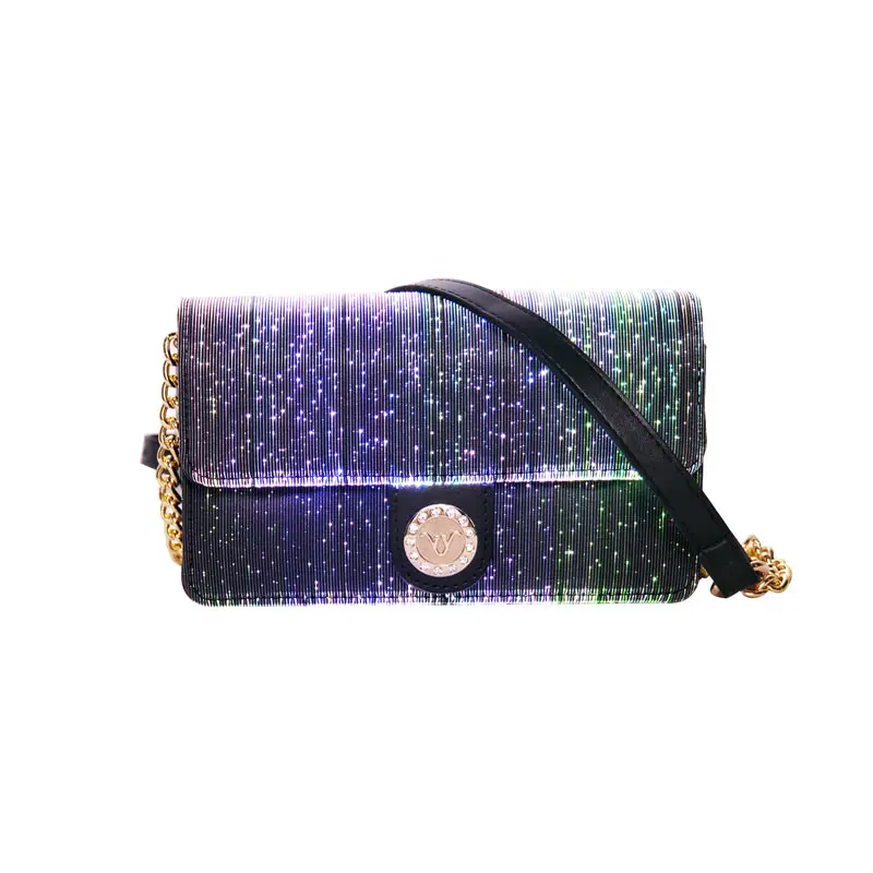 Women luxury unique glowing handbag famous brands stylish personalized crossbody handbag with chain strap