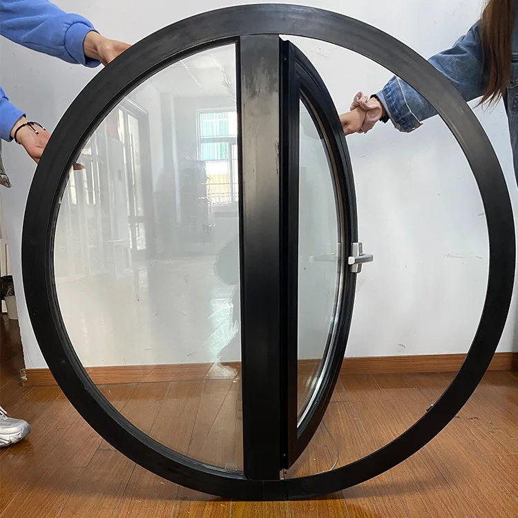 Aluminum Double Tempered Glass Openable Round Window Waterproof Circular Glass Window