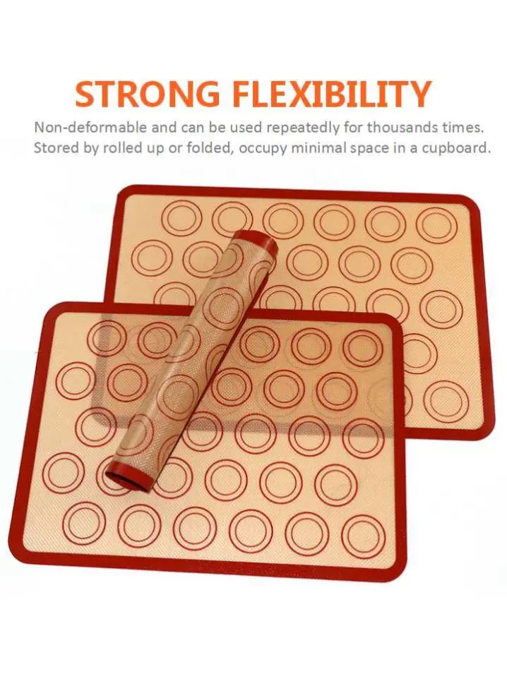 Durable Food Grade Macaroon Silicone Mat Non-Stick Baking Sheet for Bake Pan Rolling & Pastry Tools