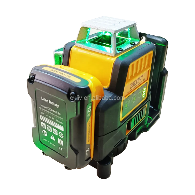 Ekiiv Durable Use Multipurpose Outdoor 500M 3D Green Auto Self-Leveling Laser Level Rotary Cross Measure Laser Level