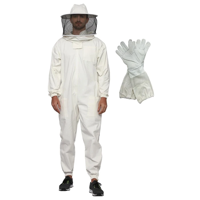 Whole sale Square veil with metal mesh Beekeeper Suit Supplies Bee Breathable Suit For Beekeeper custom