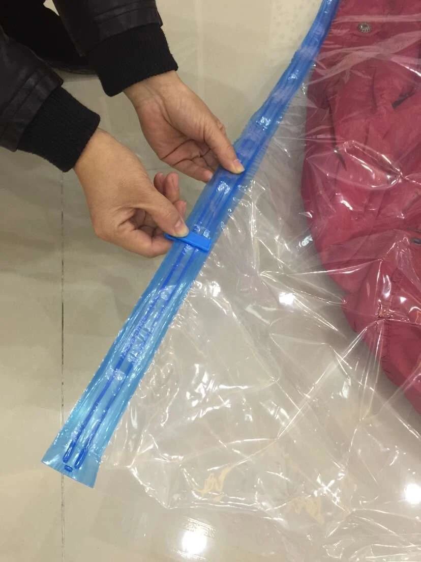 Airtight Plastic Space Saver Jacket Vacuum Storage Bag Dress Storing Garment Clothes Organizer Travel with Pump