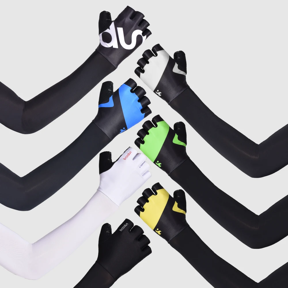 HBG 1170 Outdoor Anti-Slip Cycling Bike Arm Sleeves Gloves Uv Protection Arm Sleeve Bicycle Riding for unisex