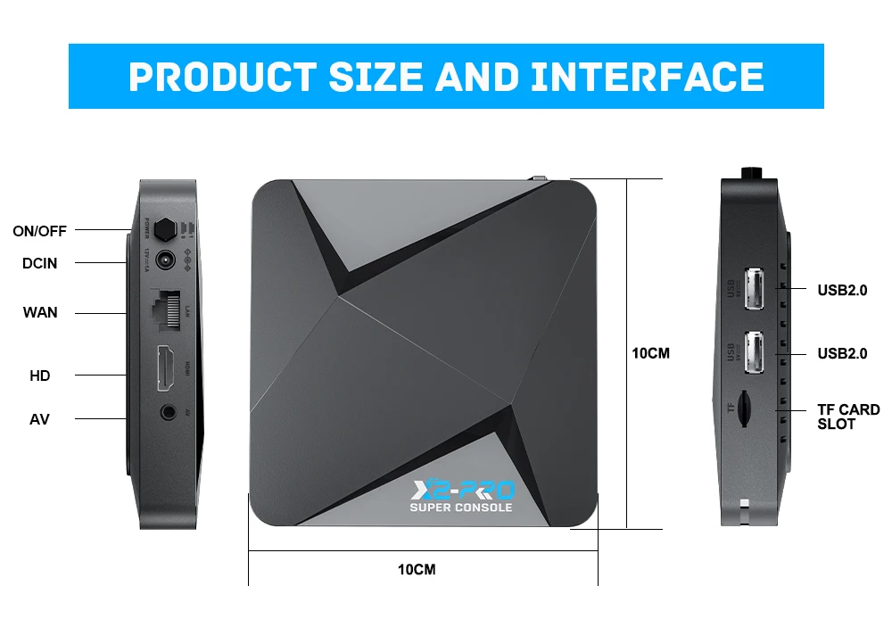 Super console x2 pro New Retro Video Game Console 64G 50000 Games Installed Android TV Box three System Wireless Controller