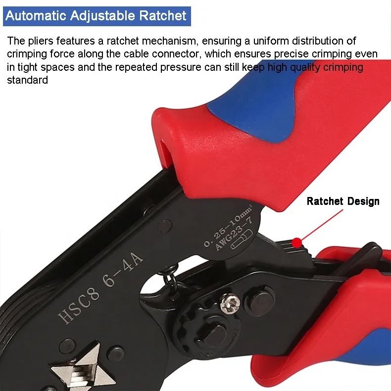 HSC8 6-4A  ratchet wire crimper wire crimp tool  terminal crimping tool kit hand ferrule crimping pliers wire crimping tool set