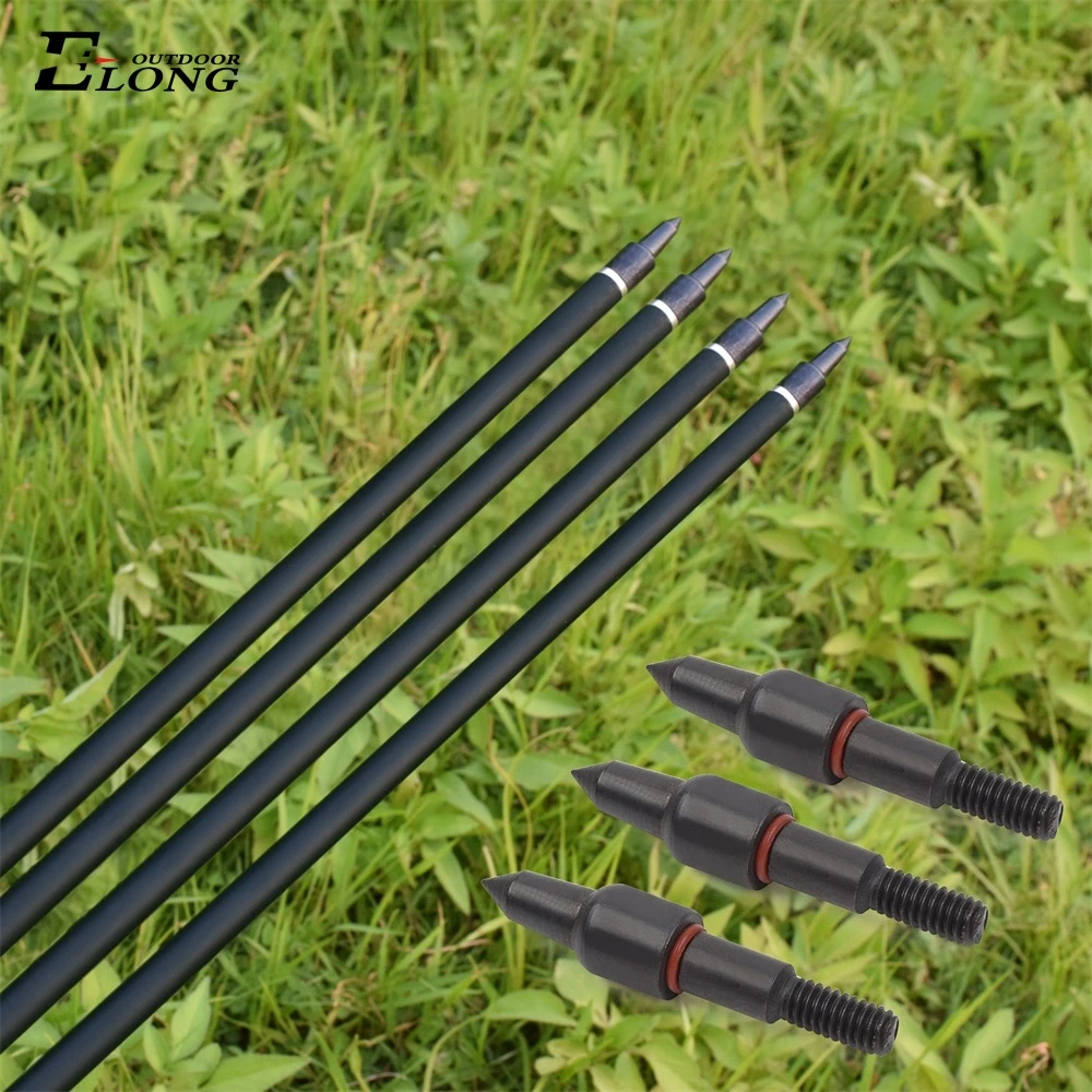 Elong Custom 100 Grain Archery Field Points for Recurve Compound Bow Practice Archery Target Hunting Screw-in Arrow Tips