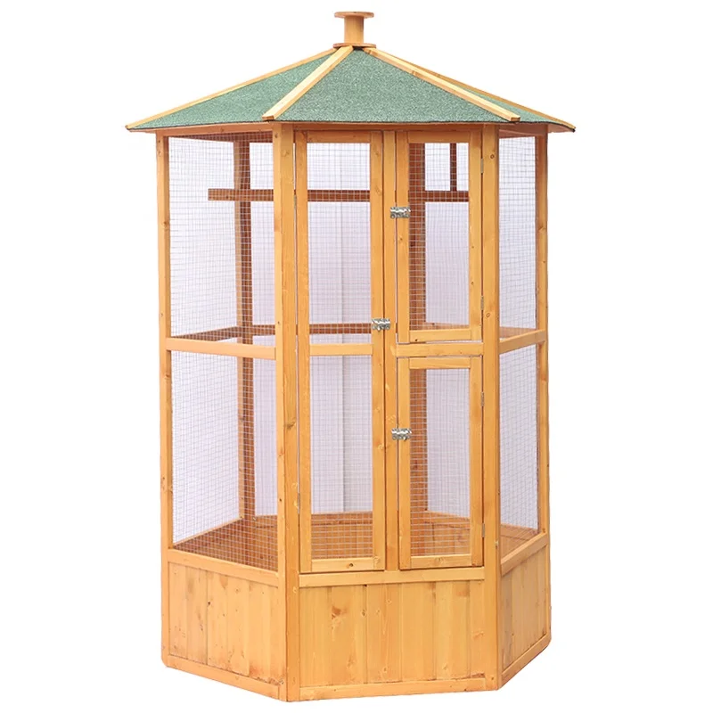 Jaalex Wooden Bird Cage Large Bird Aviary Outdoor Waterproof Luxury Wire Mesh Bird Aviaries For Sale