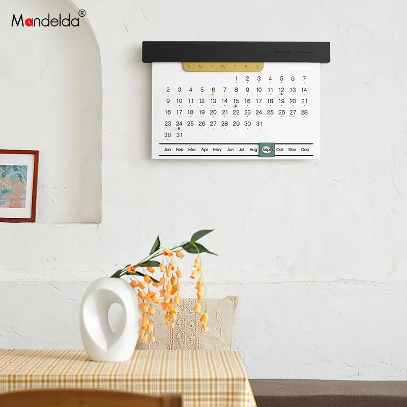 Mandelda New Developed Creative Calendar For Home Decor,Wooden Wall Art Can Hang DIY For Gift Modern Minimalist Sale Calendar