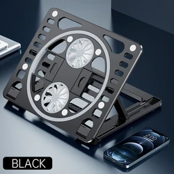 High Quality Aluminium Silicon Foldable Cooler Desk Laptop Stand With Fans