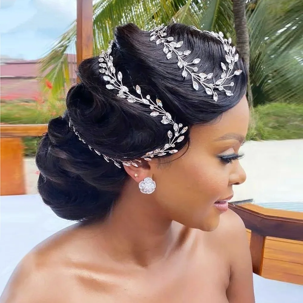 Bridal Hair Jewelry Wedding Headband Rhinestones Bride Crystal Headpiece Headdress Rhinestone Bridal Hair Accessories
