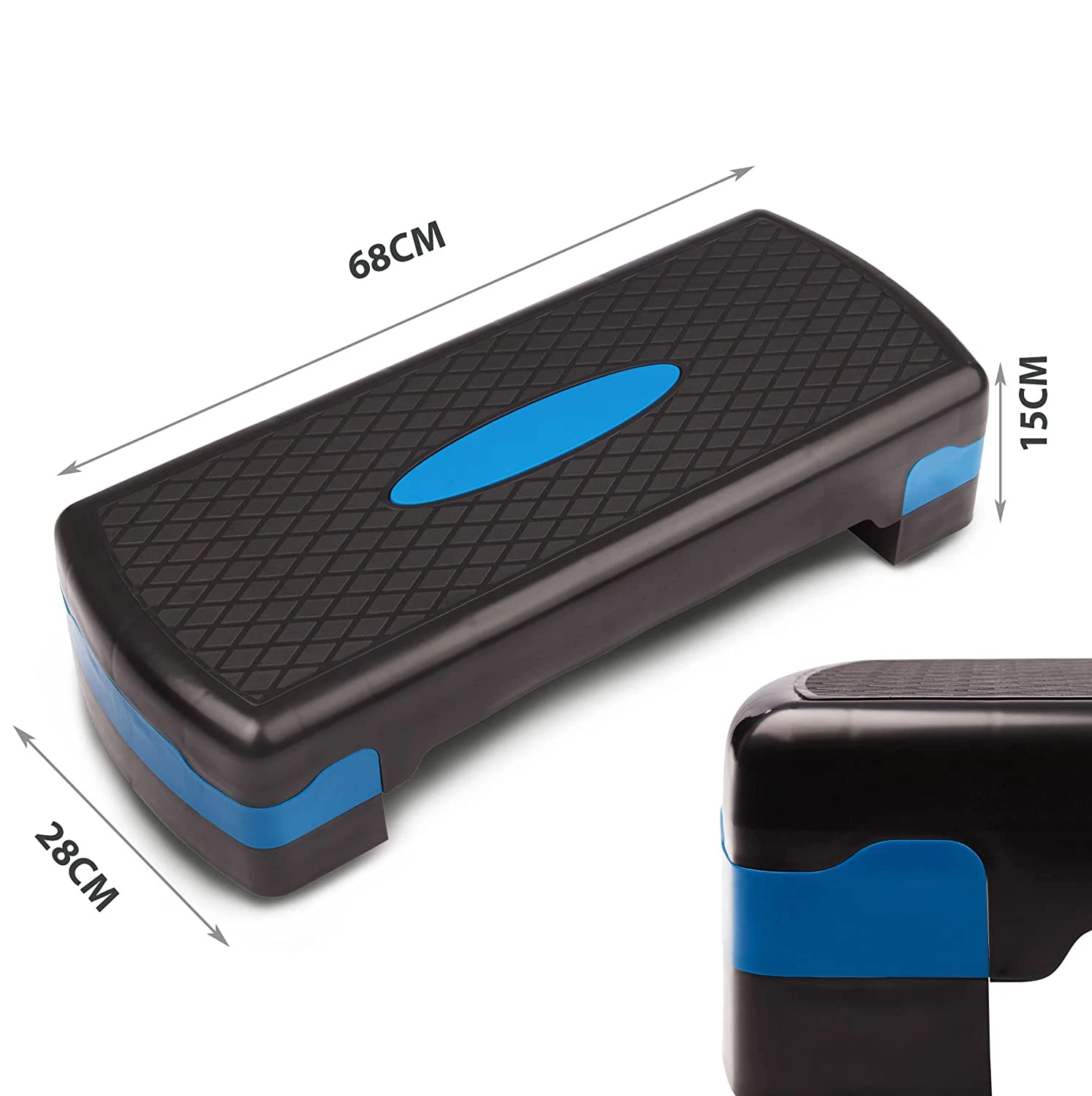 Adjustable Height 2 Levels Aerobic Step Board 10cm and 15cm Cardio Exercise Stepper
