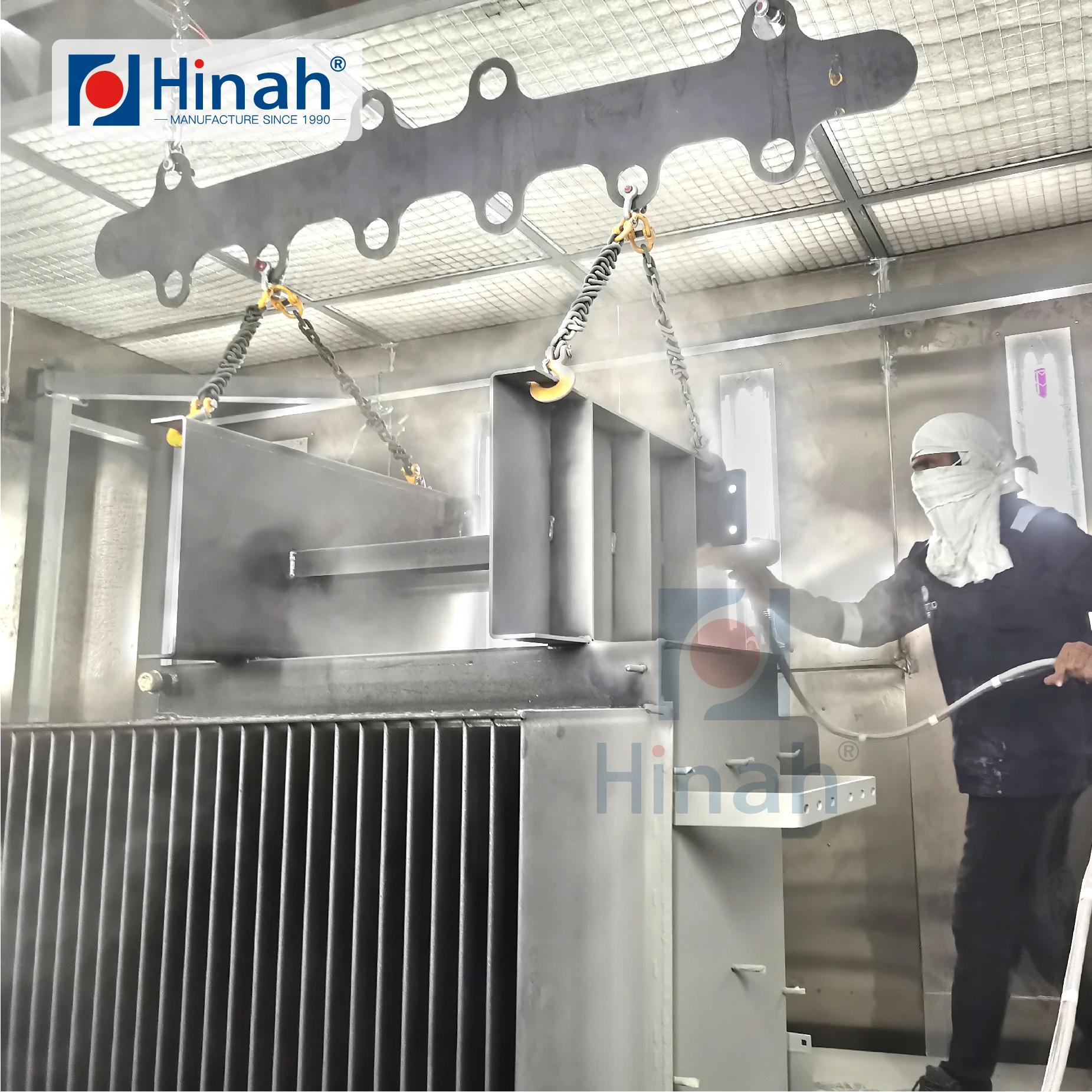 Power & Free Conveyor Electrostatic Powder Painting Spray Machine/Automatic Powder Coating Line for Transformer