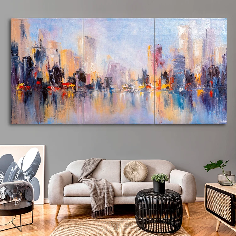 Copied Hand Crafted Old City Abstract Wall Art Metal Print Magnet Hanging Metal Posters Nordic Stylish Wall Art Metal Poster