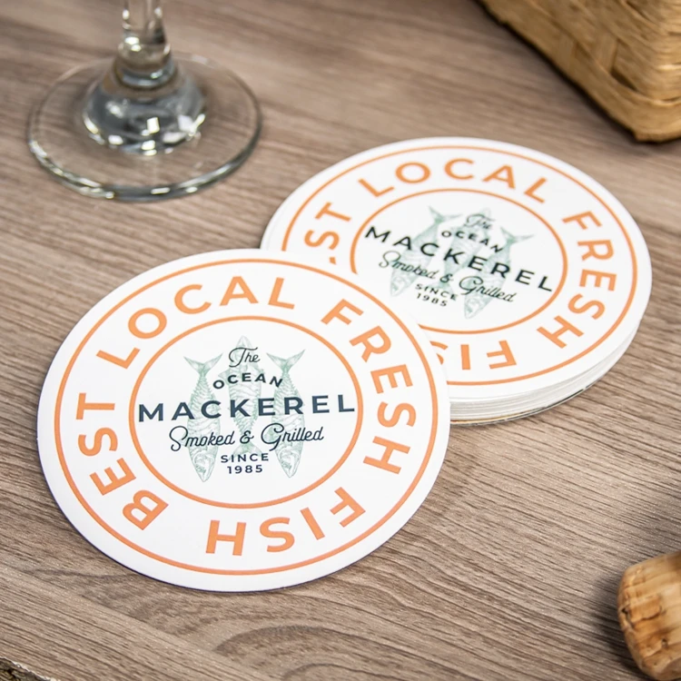 Custom Logo Printing Coaster Beer Mat Coaster 3.5' or 4' Circle Square Bar Hotel Corporate Gift Pulp Cardboard Paper Coaster