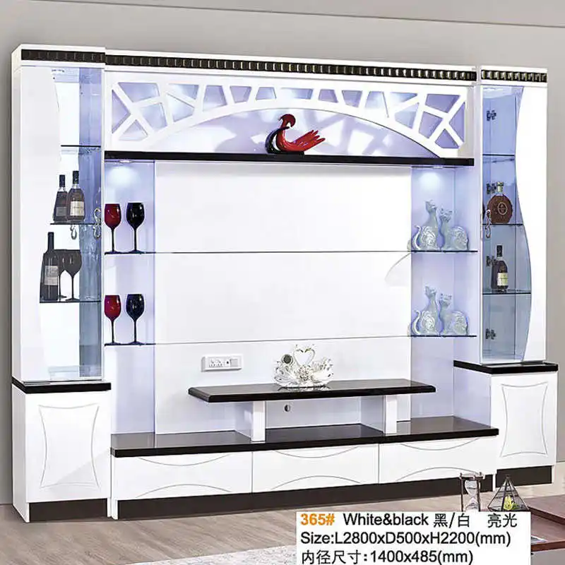 Factory Latest Design Home Modern Wood Tv Stand Display Rack Furniture Luxury Wooden Led Wall Unit Tv Cabinet For Living Room