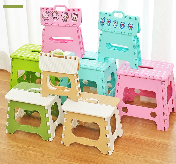 Folding Step Stool-11 Height Lightweight Plastic Stepping Stool. Foldable Step Stool for Kids