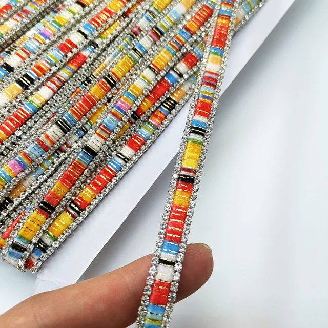 original factory heat transfer designs webbing chain rhinestone decoration hot fix trim for garment accessory
