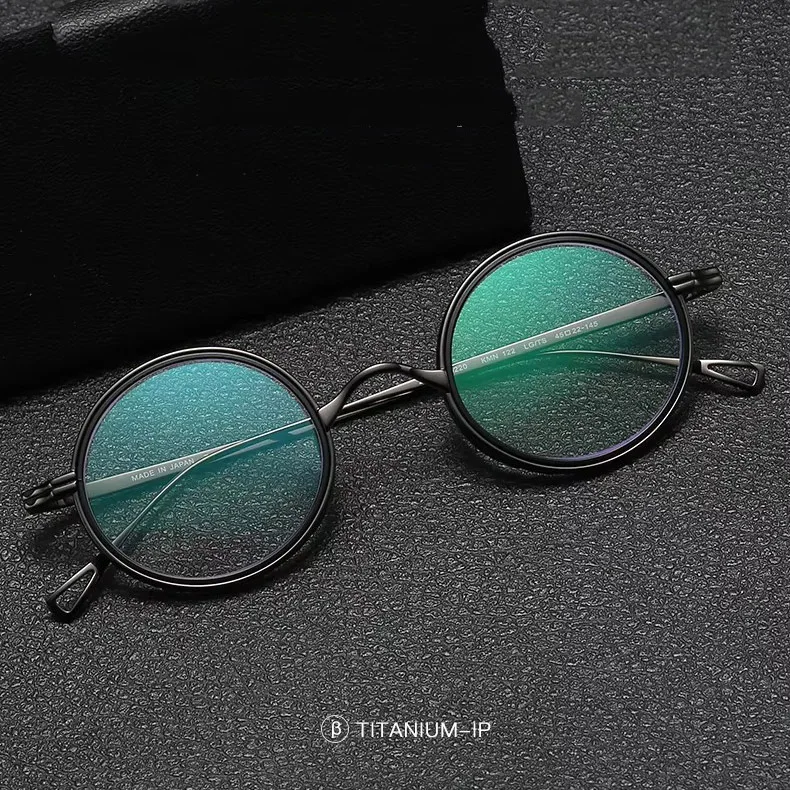 Osicare 122 Brand Wholesale Classic Prescription Private Logo Designer Brand Retro Round Glasses Titanium Eyeglasses Frame