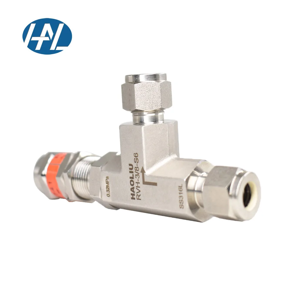 Swagelok stainless Steel High Pressure Right Angle Double Ferrule Proportional Relief Valves Pressure Safety Relief Valves