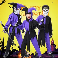 horror children pretend to be a skeleton ghost costumeHalloween costume