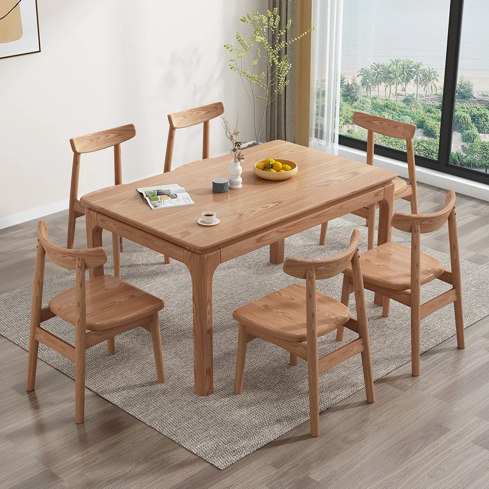 Ash Modern Luxury  Dining Tables And Chairs Set Furniture Dining Table And 6 Chairs For Pizza Shop