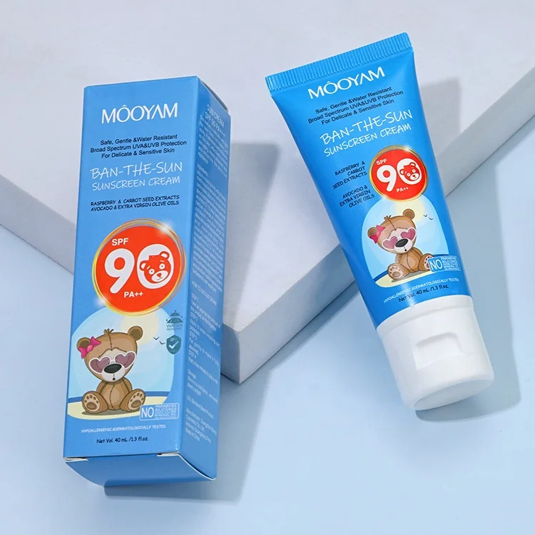 Private Label Anti-UV Waterproof Sun Block Cream Lotion Whitening Sweatproof Sunblock SPF 50 70 90 Sunscreen for Face Body