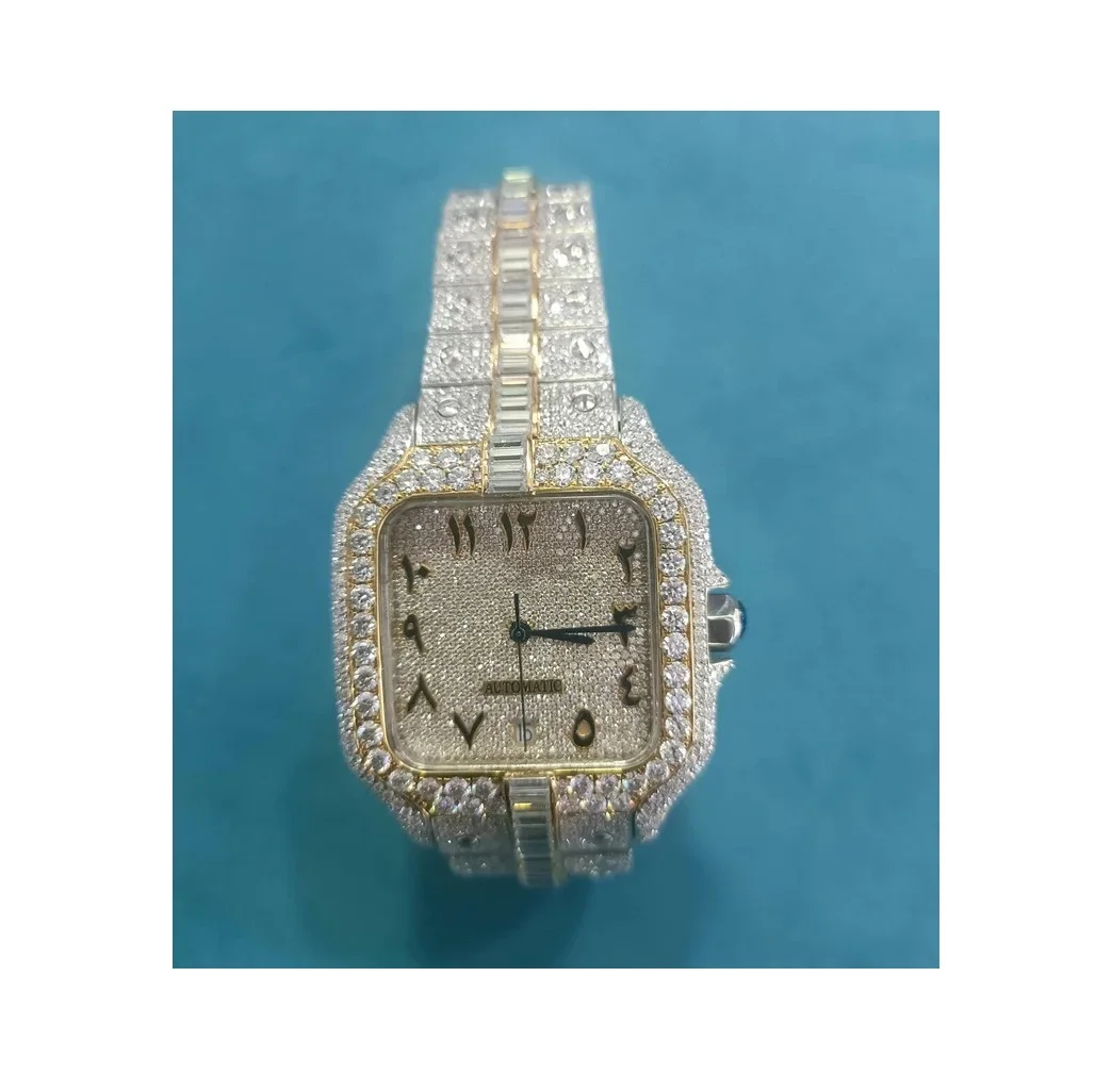 Luxuries Branded Moissanite Watch with Elegant Looking Hip Hop Iced Out Watch for Unisex Diamond Stainless Steel Cartiers Watch