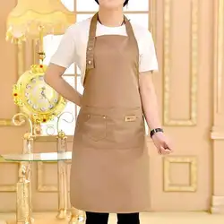 New fashion canvas kitchen apron ladies men chef work apron barbecue restaurant bar store cafe beauty nail studio uniform