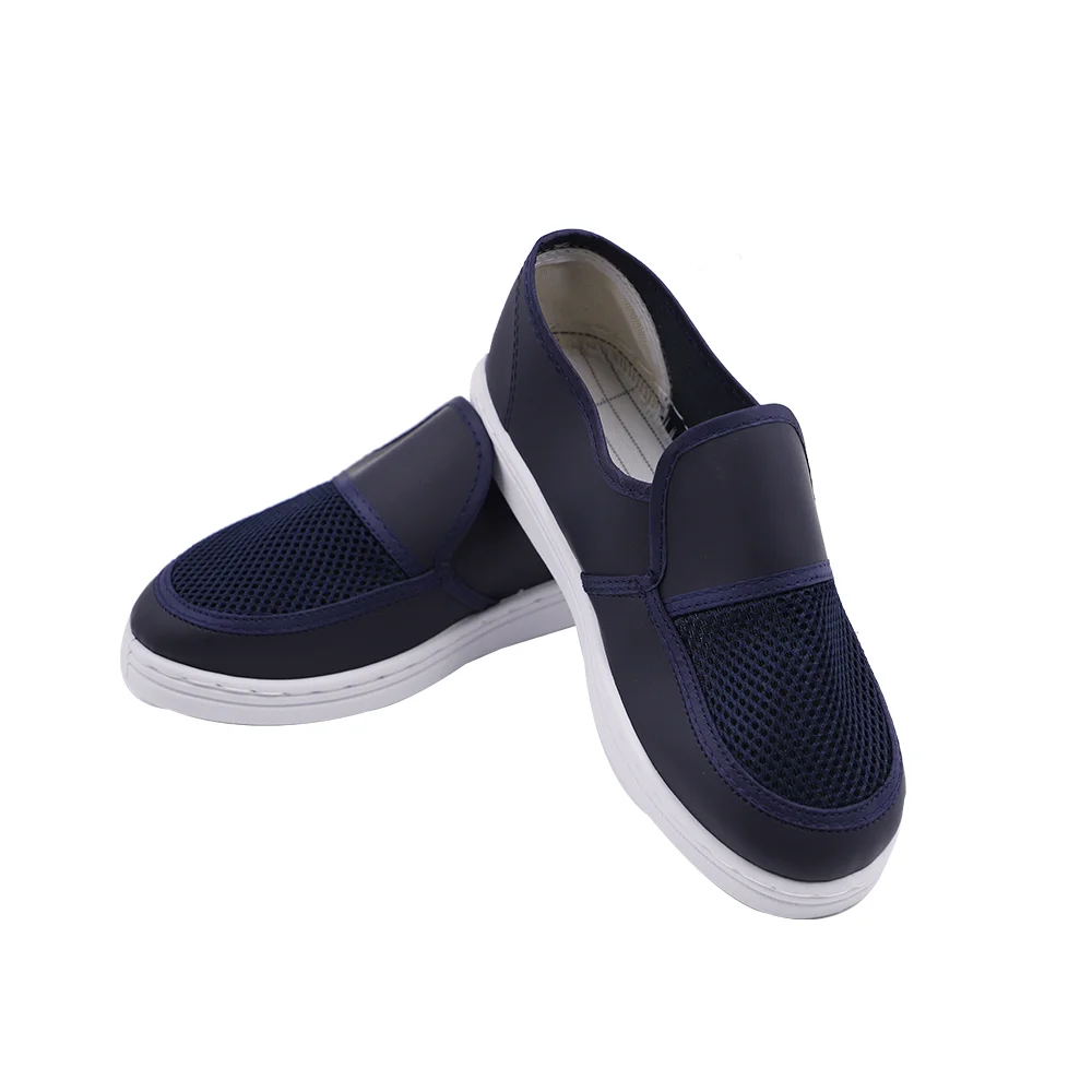 Breathable Blue Anti-Slip Safety Working Cleanroom Pvc Esd Mesh Shoe With Soft Sole